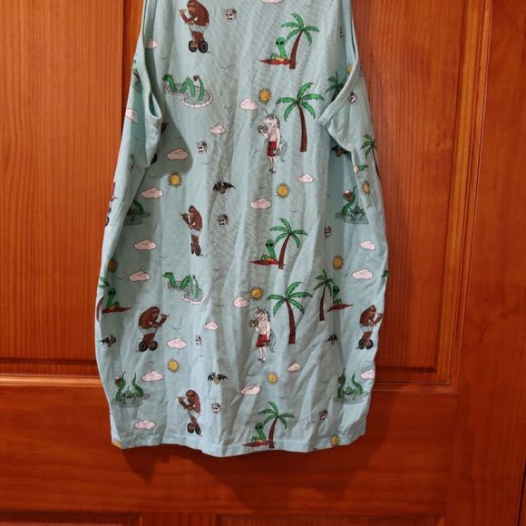 Fifth Sun Blue Green Tank Top Weird Unique Print Small - Picture 3 of 12